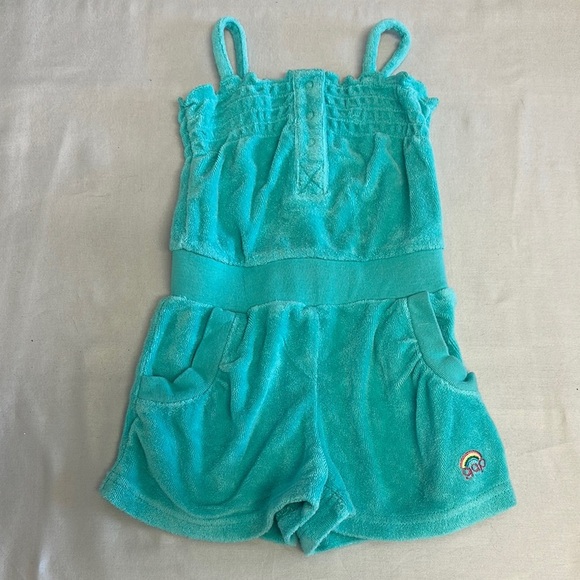 GAP Blue Terry Cloth Romper with Elastic Waist - Picture 1 of 4